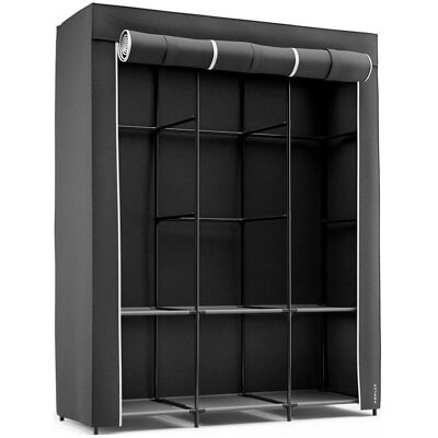 Newlux, Kleiderschrank, Canvas wardrobe v130 black 130 x 45 x 167 cm (130 x 45 x 167 cm) Newlux, Kleiderschrank, Canvas wardrobe v130 black 130 x 45 x 167 cm (130 x 45 x 167 cm)