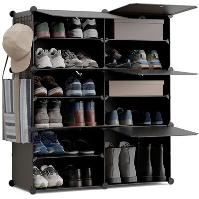 Newlux, Schuhschrank, Modular shoe rack cube c6 black (83 x 32 x 95 cm) Newlux, Schuhschrank, Modular shoe rack cube c6 black (83 x 32 x 95 cm)
