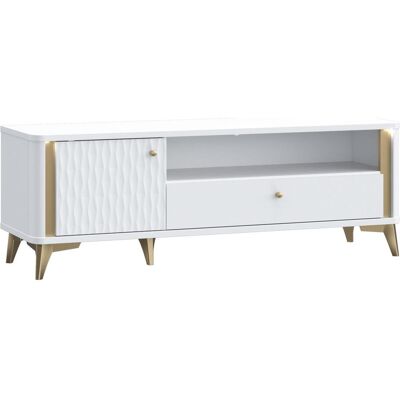 Home123, TV Möbel, TV-Schrank FORREST HILLS weiss+gold FTHT121LB-M841 (41.50 x 33.60 x 49 cm) Home123, TV Möbel, TV-Schrank FORREST HILLS weiss+gold FTHT121LB-M841 (41.50 x 33.60 x 49 cm)