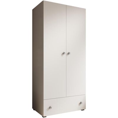 ADRK Furniture, Kinderkleiderschrank, Schrank Emily mit Drehtüren und einem griff in Form eines Balls (80 x 50 x 177 cm) ADRK Furniture, Kinderkleiderschrank, Schrank Emily mit Drehtüren und einem griff in Form eines Balls (80 x 50 x 177 cm)