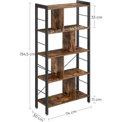 Vasagle, Regal, Havanna (74 x 30 x 154.50 cm) Vasagle, Regal, Havanna (74 x 30 x 154.50 cm)