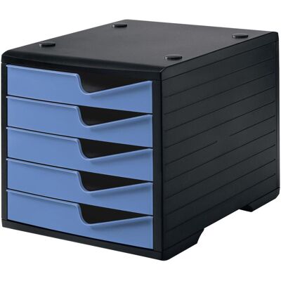 styro Aufbewahrungs-Schubladenbox - Cornflower, Schwarz, 5 Schubladen styro Aufbewahrungs-Schubladenbox - Cornflower, Schwarz, 5 Schubladen