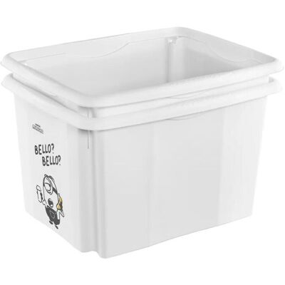 keeeper, Aufbewahrungsbox, Aufbewahrungsbox karolina Minions Bello, 30 Liter Dreh-/Stapelbox mit Deckel, aus PP, weiss, mit (35 cm, 30 l) keeeper, Aufbewahrungsbox, Aufbewahrungsbox karolina Minions Bello, 30 Liter Dreh-/Stapelbox mit Deckel, aus PP, weiss, mit (35 cm, 30 l)