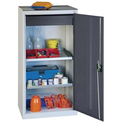 Stumpf & Kossendey, Werkstattschrank, Werkzeug-/Beistellschrank H1000xB500xT500 mm 1 Schublade, 2 Böden lichtgrau/anthrazitgrau (52 cm, 102 cm) Stumpf & Kossendey, Werkstattschrank, Werkzeug-/Beistellschrank H1000xB500xT500 mm 1 Schublade, 2 Böden lichtgrau/anthrazitgrau (52 cm, 102 cm)