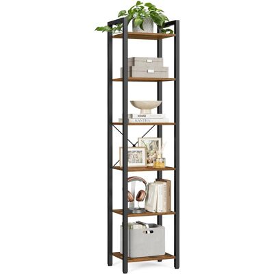VASAGLE 6-Tier Bücherregal - Rustikal Braun & Schwarz - Offenes Regal - Büro & Zuhause VASAGLE 6-Tier Bücherregal - Rustikal Braun & Schwarz - Offenes Regal - Büro & Zuhause