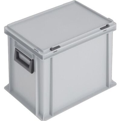 Lockweiler, Aufbewahrungsbox, Kunststoffkoffer L400xB300xH333 mm PP 2 Griffe Schiebeverschluss grau 31 l (30 cm, 31 l) Lockweiler, Aufbewahrungsbox, Kunststoffkoffer L400xB300xH333 mm PP 2 Griffe Schiebeverschluss grau 31 l (30 cm, 31 l)