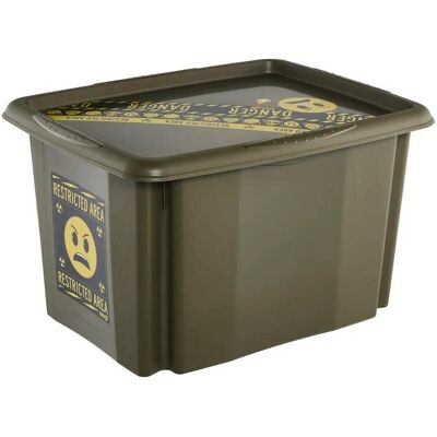 keeeper, Aufbewahrungsbox, Aufbewahrungsbox karolina Emoji Danger, 30 Liter Dreh-/Stapelbox mit Deckel, aus PP, olivgrün (35 cm, 30 l) keeeper, Aufbewahrungsbox, Aufbewahrungsbox karolina Emoji Danger, 30 Liter Dreh-/Stapelbox mit Deckel, aus PP, olivgrün (35 cm, 30 l)