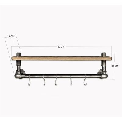 Hanah Home, Regal, Aurelien (60 x 14 x 20 cm) Hanah Home, Regal, Aurelien (60 x 14 x 20 cm)