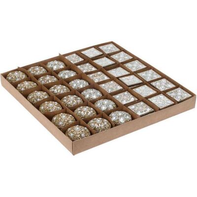 Aufbewahrungsbox, Box 4x3cm Gold, 36er-Set (3 cm) Aufbewahrungsbox, Box 4x3cm Gold, 36er-Set (3 cm)