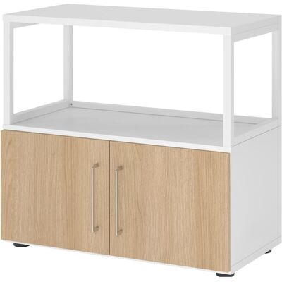 Hammerbacher, Aktenschrank, Regal/Türen, 2OH, weiss/eiche (80 x 41.70 x 74.80 cm) Hammerbacher, Aktenschrank, Regal/Türen, 2OH, weiss/eiche (80 x 41.70 x 74.80 cm)