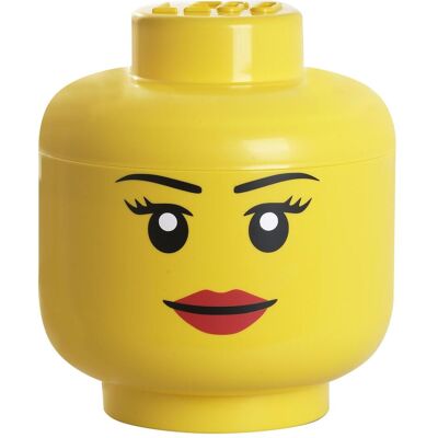Lego Mädchenkopf Aufbewahrungsbehälter - Stapelbarer Spielzeugbehälter Lego Mädchenkopf Aufbewahrungsbehälter - Stapelbarer Spielzeugbehälter