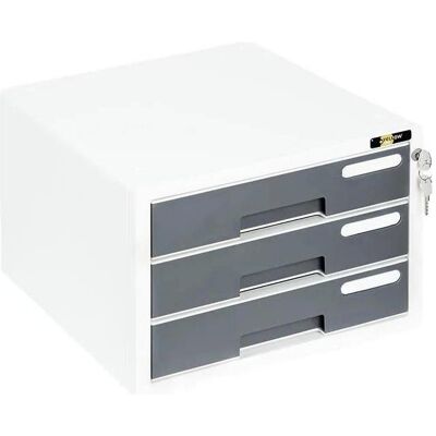 GrandHall, Aktenschrank, Aktenschrank mit 3 Schubladen, grau GELB GrandHall, Aktenschrank, Aktenschrank mit 3 Schubladen, grau GELB