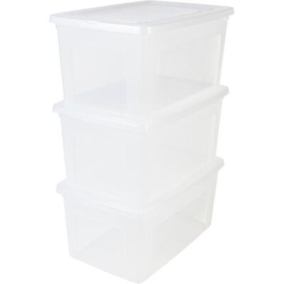 Iris, Aufbewahrungsbox, Clearbox Opbergbox - 50L - Kunststof - Transparant - Set van 3 (39.50 cm, 50 l, 3x) Iris, Aufbewahrungsbox, Clearbox Opbergbox - 50L - Kunststof - Transparant - Set van 3 (39.50 cm, 50 l, 3x)