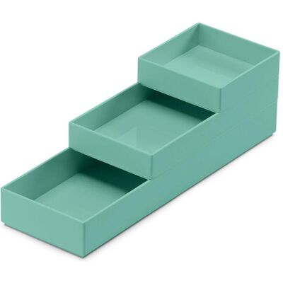 Moxom, Aufbewahrungsbox, Behälter-Set Modular Tray, 250x80x55mm, 3-tlg., türkis (8 cm, 3x) Moxom, Aufbewahrungsbox, Behälter-Set Modular Tray, 250x80x55mm, 3-tlg., türkis (8 cm, 3x)