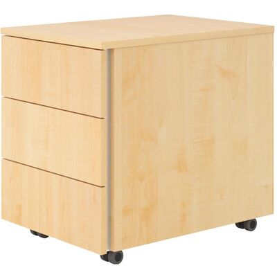 BaseLite Ahorn Rollcontainer mit 3 Schubladen - Aufbewahrungsmöbel BaseLite Ahorn Rollcontainer mit 3 Schubladen - Aufbewahrungsmöbel