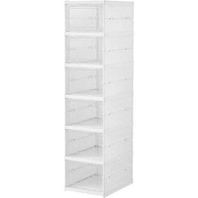 Fulmo, Schuhschrank, Folding shoe rack, 6 pairs, white, 25,5 x 34,5 x 105 cm (25.50 x 34.50 x 105 cm) Fulmo, Schuhschrank, Folding shoe rack, 6 pairs, white, 25,5 x 34,5 x 105 cm (25.50 x 34.50 x 105 cm)