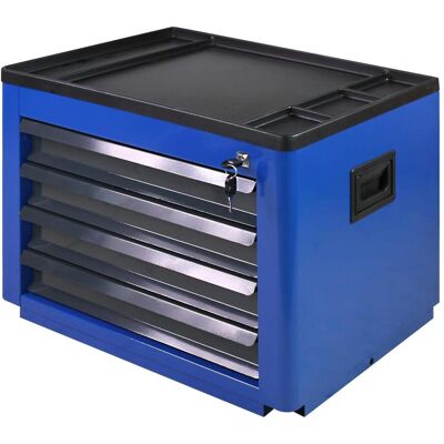 ADB Schrank-Aufsatz - Blau/Anthrazit 4 Schubladen 60x44x45 cm ADB Schrank-Aufsatz - Blau/Anthrazit 4 Schubladen 60x44x45 cm