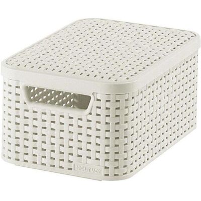Curver Aufbewahrungsbox - Rattan Stil, 29.1x19.8x14.2 cm, Creme Curver Aufbewahrungsbox - Rattan Stil, 29.1x19.8x14.2 cm, Creme
