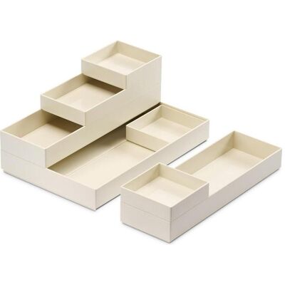 Moxom, Aufbewahrungsbox, Behälter-Set Modular Trays, 250x170x65mm, 7-tl., weiss (17 cm, 7x) Moxom, Aufbewahrungsbox, Behälter-Set Modular Trays, 250x170x65mm, 7-tl., weiss (17 cm, 7x)