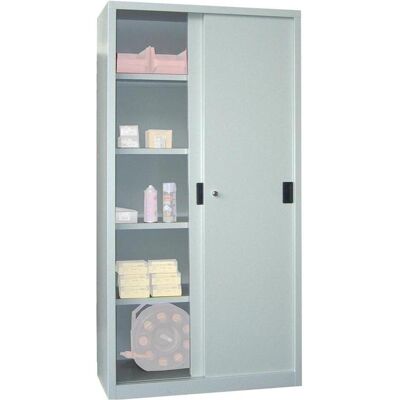 Pavoy, Werkstattschrank, Schiebetürenschrank B1000xT500xH1950 mm 4 Böden verzinkt RAL 7035 (100 cm, 195 cm) Pavoy, Werkstattschrank, Schiebetürenschrank B1000xT500xH1950 mm 4 Böden verzinkt RAL 7035 (100 cm, 195 cm)
