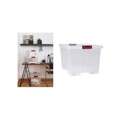 EDA, Aufbewahrungsbox, Aufbewahrungsbox CLiPSTOCK, 75 Liter, PP, mit Rollen mit Deckel, Soft-Touch Griffe in schwarz/rot (75 l) EDA, Aufbewahrungsbox, Aufbewahrungsbox CLiPSTOCK, 75 Liter, PP, mit Rollen mit Deckel, Soft-Touch Griffe in schwarz/rot (75 l)