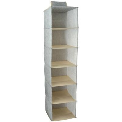 MSV, Kleidersack + Hängeaufbewahrung, PENDERIE POUR PULL-6 COMPARTIMENTS 28X28X112CM GRI MSV, Kleidersack + Hängeaufbewahrung, PENDERIE POUR PULL-6 COMPARTIMENTS 28X28X112CM GRI