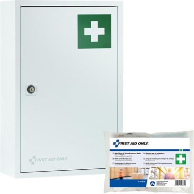 FIRST AID ONLY Medizinschrank DIN 13157 weiß - Erste-Hilfe-Schrank - Weiß - 30x14x46 cm FIRST AID ONLY Medizinschrank DIN 13157 weiß - Erste-Hilfe-Schrank - Weiß - 30x14x46 cm