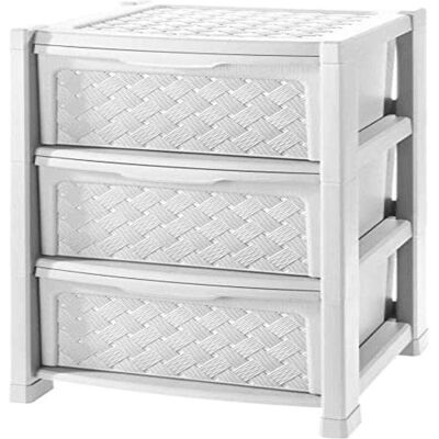 Lumarko, Kommode + Sideboard, Kommode 3 Schubladen Arianna weiss (38 x 38 x 63.50 cm) Lumarko, Kommode + Sideboard, Kommode 3 Schubladen Arianna weiss (38 x 38 x 63.50 cm)