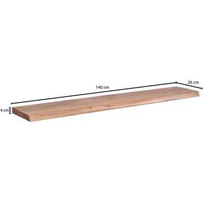 Wohnling Wandregal mit Baumkante Akazie Massivholz - 140 cm - rustikal Wohnling Wandregal mit Baumkante Akazie Massivholz - 140 cm - rustikal