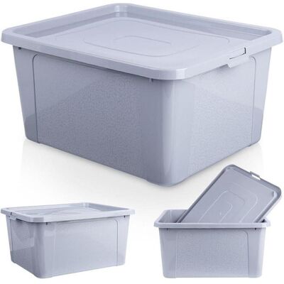 Vilde, Aufbewahrungsbox, Kunststoff-Aufbewahrungsbehälter – 20 l – mit Deckel – 40 x 33 x 20 cm – grau (33 cm, 20 l) Vilde, Aufbewahrungsbox, Kunststoff-Aufbewahrungsbehälter – 20 l – mit Deckel – 40 x 33 x 20 cm – grau (33 cm, 20 l)