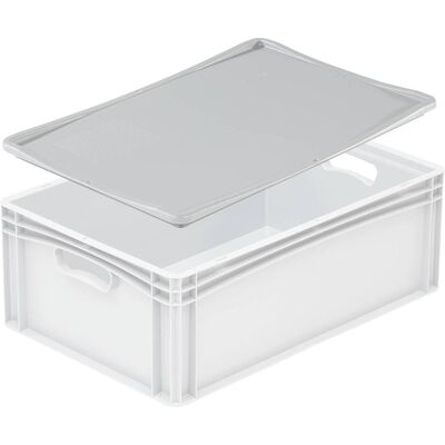 Aufbewahrungsbox, Euro-Norm Auflagedeckel, 600 x 400 mm, grau (40 cm) Aufbewahrungsbox, Euro-Norm Auflagedeckel, 600 x 400 mm, grau (40 cm)