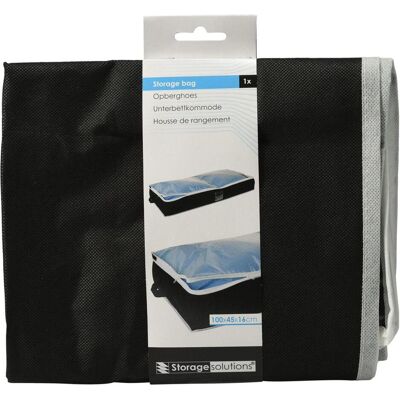 Storage Solutions, Kleidersack + Hängeaufbewahrung, Unterbettkommode mit Sichtfenster & Handgriff, 100 x 45 x 16 cm, schwarz Storage Solutions, Kleidersack + Hängeaufbewahrung, Unterbettkommode mit Sichtfenster & Handgriff, 100 x 45 x 16 cm, schwarz