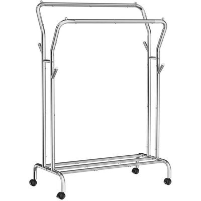 Songmics, Garderobe + Kleiderstange, Rollgarderobe silber Metall 4 Haken 103,5 x 141,0 / 155,0 cm Songmics, Garderobe + Kleiderstange, Rollgarderobe silber Metall 4 Haken 103,5 x 141,0 / 155,0 cm