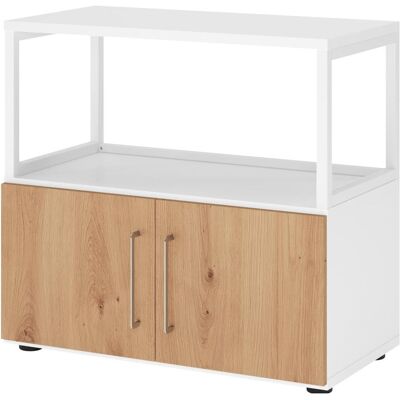 Hammerbacher, Aktenschrank, Regal/Türen, 2OH, weiss/asteiche (80 x 41.70 x 74.80 cm) Hammerbacher, Aktenschrank, Regal/Türen, 2OH, weiss/asteiche (80 x 41.70 x 74.80 cm)