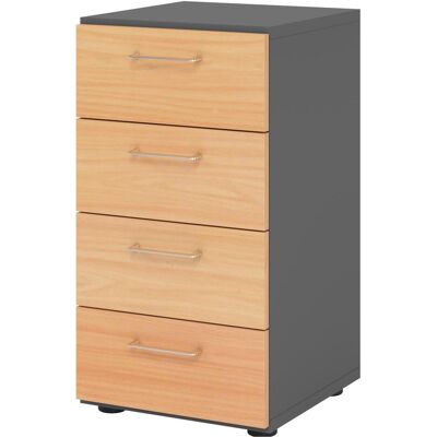 HAMMERBACHER Modell 924S4 Schubladenschrank - Buche & Grafit HAMMERBACHER Modell 924S4 Schubladenschrank - Buche & Grafit