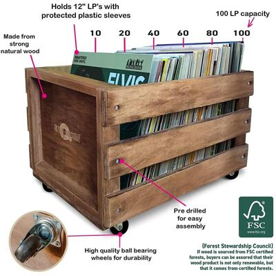 Retro Musique, Aufbewahrungsbox, Aufbewahrungsbox bis zu 100 Alben (34 cm) Retro Musique, Aufbewahrungsbox, Aufbewahrungsbox bis zu 100 Alben (34 cm)