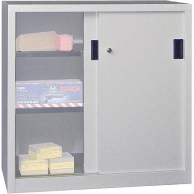 Pavoy, Werkstattschrank, Schiebetürenschrank B1000xT600xH1000 mm 2 Böden verzinkt RAL 7035 (100 cm, 100 cm) Pavoy, Werkstattschrank, Schiebetürenschrank B1000xT600xH1000 mm 2 Böden verzinkt RAL 7035 (100 cm, 100 cm)