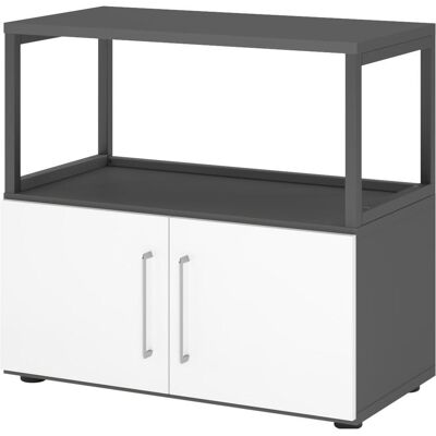 Hammerbacher, Aktenschrank, Regal/Türen, 2OH, graphit/weiss (80 x 41.70 x 74.80 cm) Hammerbacher, Aktenschrank, Regal/Türen, 2OH, graphit/weiss (80 x 41.70 x 74.80 cm)