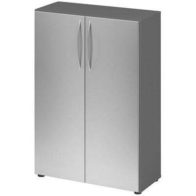 HAMMERBACHER Stahl Aktenschrank - 2 Fachböden, Grau-Silber HAMMERBACHER Stahl Aktenschrank - 2 Fachböden, Grau-Silber
