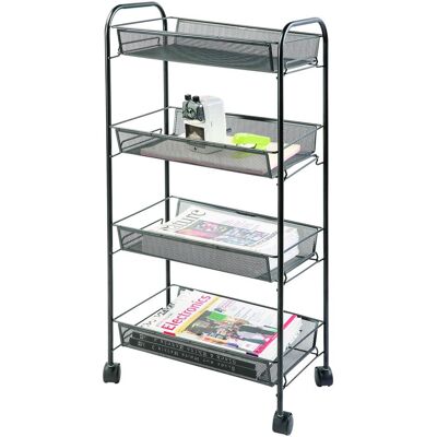 Q-Connect, Aktenschrank, Office Set mobiler Dokumentenständer, Metall, auf Rollen, 4 Ablagen, schwarz (43.50 x 26.50 x 86 cm) Q-Connect, Aktenschrank, Office Set mobiler Dokumentenständer, Metall, auf Rollen, 4 Ablagen, schwarz (43.50 x 26.50 x 86 cm)