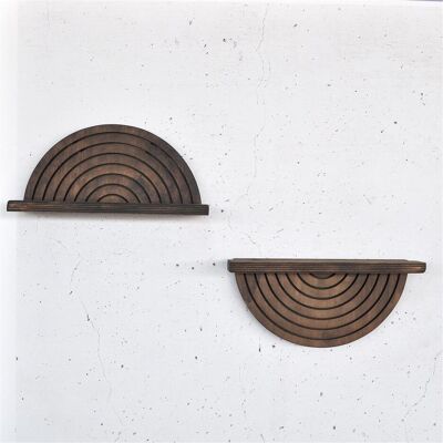 Hanah Home, Regal, Half-Circle Wooden Wall Shelf (31 x 9 x 16 cm) Hanah Home, Regal, Half-Circle Wooden Wall Shelf (31 x 9 x 16 cm)