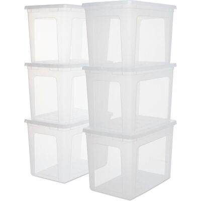 Iris, Aufbewahrungsbox, Modular Clearbox opbergbox - 70L - 6 stuks - Transparant (39.50 cm, 70 l, 6x) Iris, Aufbewahrungsbox, Modular Clearbox opbergbox - 70L - 6 stuks - Transparant (39.50 cm, 70 l, 6x)