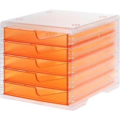 styro Dokumentenablage DIN C4 5-Schubladenbox Apricot styro Dokumentenablage DIN C4 5-Schubladenbox Apricot