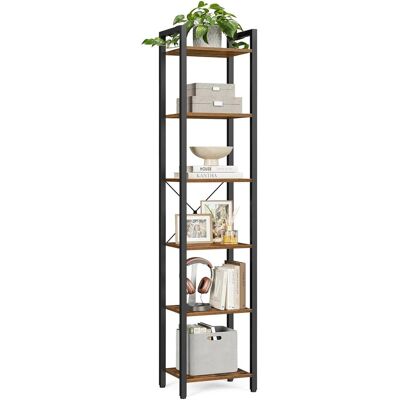 VASAGLE 6-Tier Bücherregal - Rustikal Braun & Schwarz - Offenes Regal - Büro & Zuhause VASAGLE 6-Tier Bücherregal - Rustikal Braun & Schwarz - Offenes Regal - Büro & Zuhause