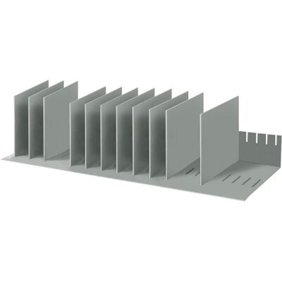 Paperflow, Buchstütze, Belegfach, flexible Einteilung, grau aus Polystyrol, mit 10 Trennelementen Paperflow, Buchstütze, Belegfach, flexible Einteilung, grau aus Polystyrol, mit 10 Trennelementen