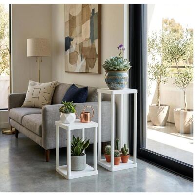Hanah Home, Regal, Sakura Flower Plastic Multi Purpose Shelf Set (2 Pieces) (23 x 23 x 58 cm) Hanah Home, Regal, Sakura Flower Plastic Multi Purpose Shelf Set (2 Pieces) (23 x 23 x 58 cm)