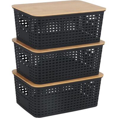 Relaxdays, Aufbewahrungsbox, Aufbewahrungsbox (25.50 cm, 3x) Relaxdays, Aufbewahrungsbox, Aufbewahrungsbox (25.50 cm, 3x)