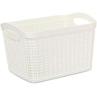 Üçsan Plastik, Aufbewahrungskorb, BASKET 6.6L KNIT M-083 WHITE (17 cm) Üçsan Plastik, Aufbewahrungskorb, BASKET 6.6L KNIT M-083 WHITE (17 cm)