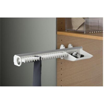 Servetto, Kleiderschrank Zubehör, Self System Krawattenhalter Modell B Aluminium/Kunststoff weiss Servetto, Kleiderschrank Zubehör, Self System Krawattenhalter Modell B Aluminium/Kunststoff weiss