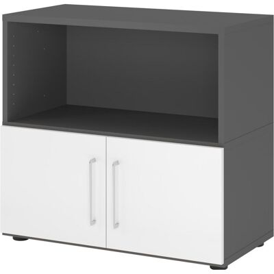Hammerbacher, Aktenschrank, Regalschrank FlexWall, VFW28T1KG/G/W/BS grafit, weiss 1 Fachboden 80,0 x 40,0 x 74,6 cm (80 x 40 x 74.60 cm) Hammerbacher, Aktenschrank, Regalschrank FlexWall, VFW28T1KG/G/W/BS grafit, weiss 1 Fachboden 80,0 x 40,0 x 74,6 cm (80 x 40 x 74.60 cm)